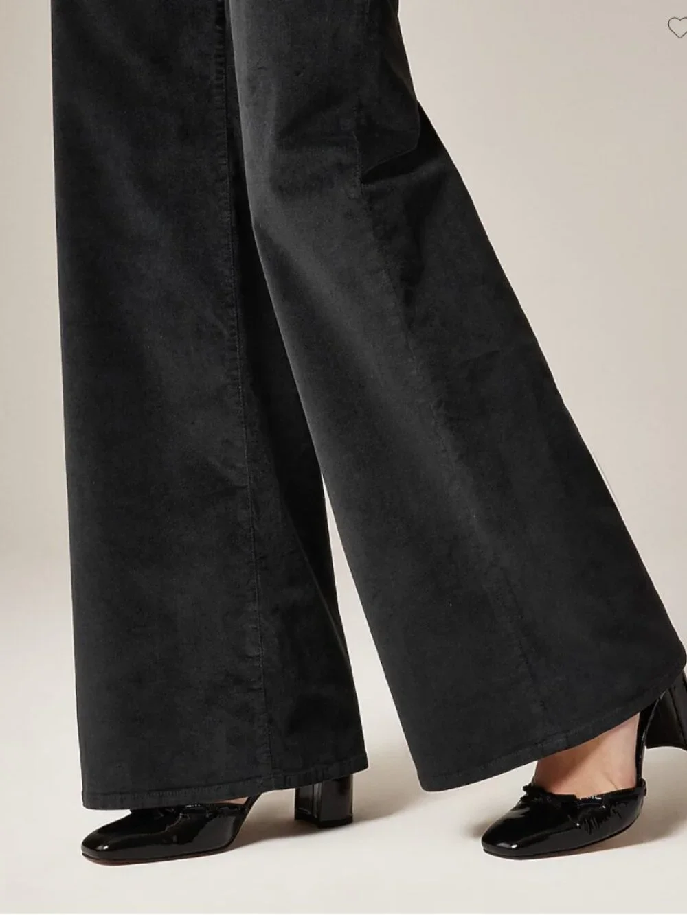 NWT J.Crew Wid-Leg Trouser in Black Washed Velvet 33/16 - Picture 4 of 6